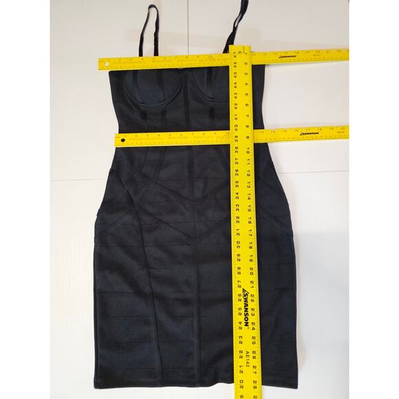Haute Monde Black Bandage Sleeveless Bodycon Mini Dress Women's Size M 3628 - Picture 6 of 7